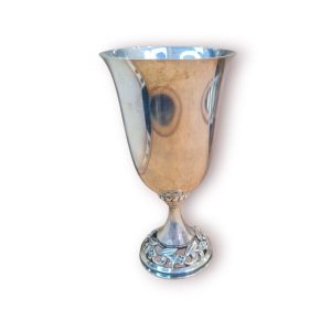 Taça Prata 925 “La Paglia” – Modelo 205, Base Floral Vazada, Mid-Century (EUA)