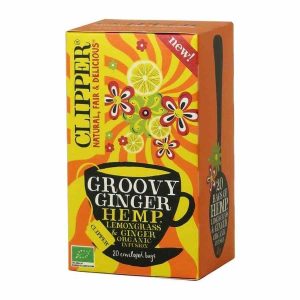Clipper Organic Groovy Ginger – Infusão de cânhamo, capim-limão e gengibre 20 saquinhos de chá