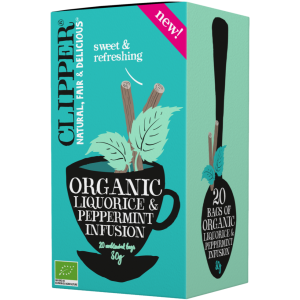 Clipper Infusão Orgânica de Alcaçuz e Hortelã-Pimenta 20 Saquinhos de Chá