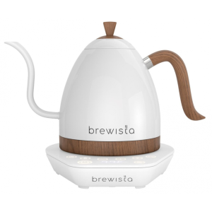 CHALEIRA BREWISTA ARTISAN BRANCA COM CABO DE MADEIRA 1L