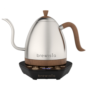CHALEIRA DE AÇO INOX BREWISTA ARTISAN COM CABO DE MADEIRA 1L
