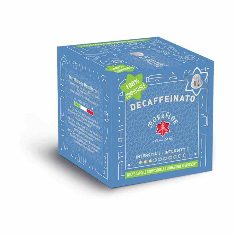Cápsulas de café descafeinado compatíveis com Nespresso Mokaflor 10 un